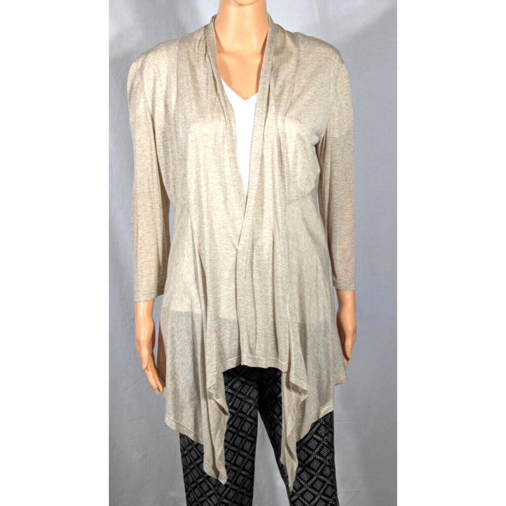 Lafayette 148 Light Wrap Cardigan Size Med New York Camel WorkWear Resort